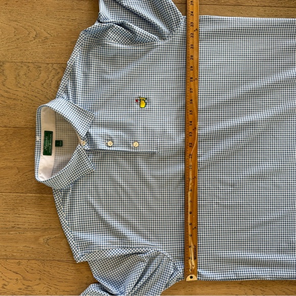 MASTERS designed by Peter Millar Gingham Polo Blue White Large - Picture 6 of 7